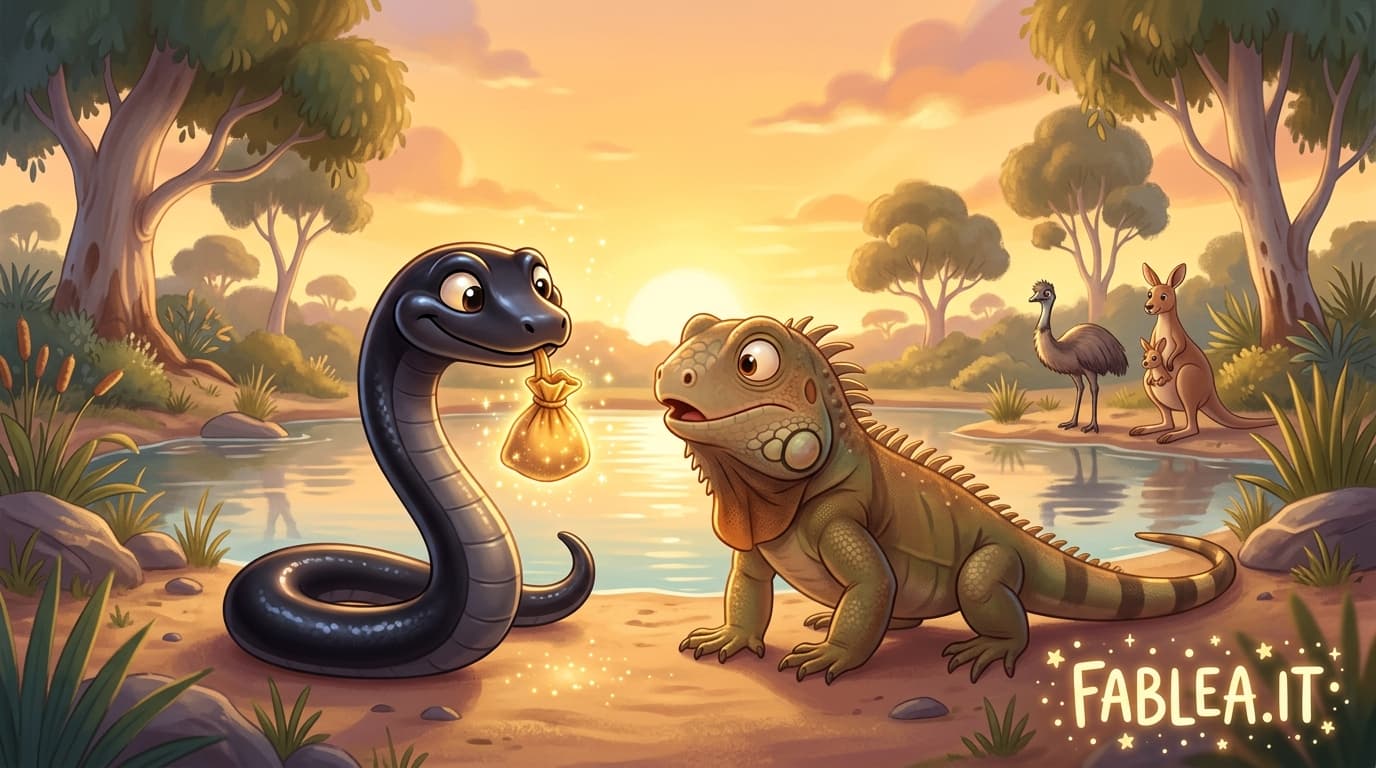 Мунгунгарли-игуана и Уйюбулуи, чёрный змей