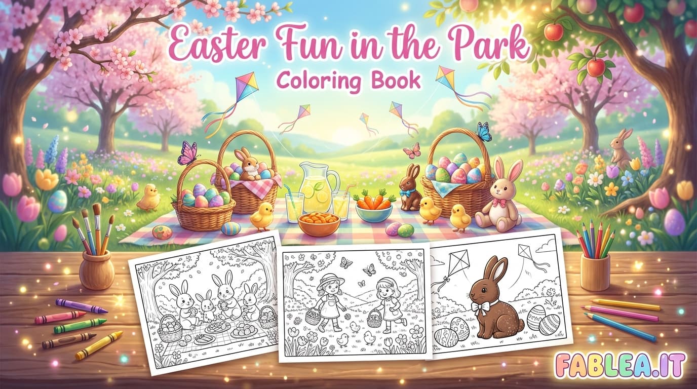 Diversión de Pascua en el Parque: ¡Un Encantador Libro de Colorear de Picnic Primaveral para Niños con Conejitos, Pollitos y Huevos!