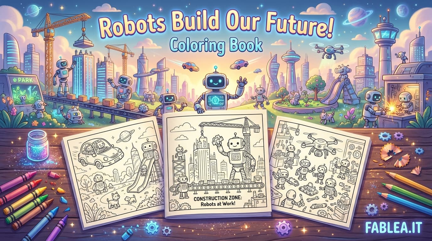 ¡Los Robots Construyen el Futuro! Libro de Colorear para Niños
