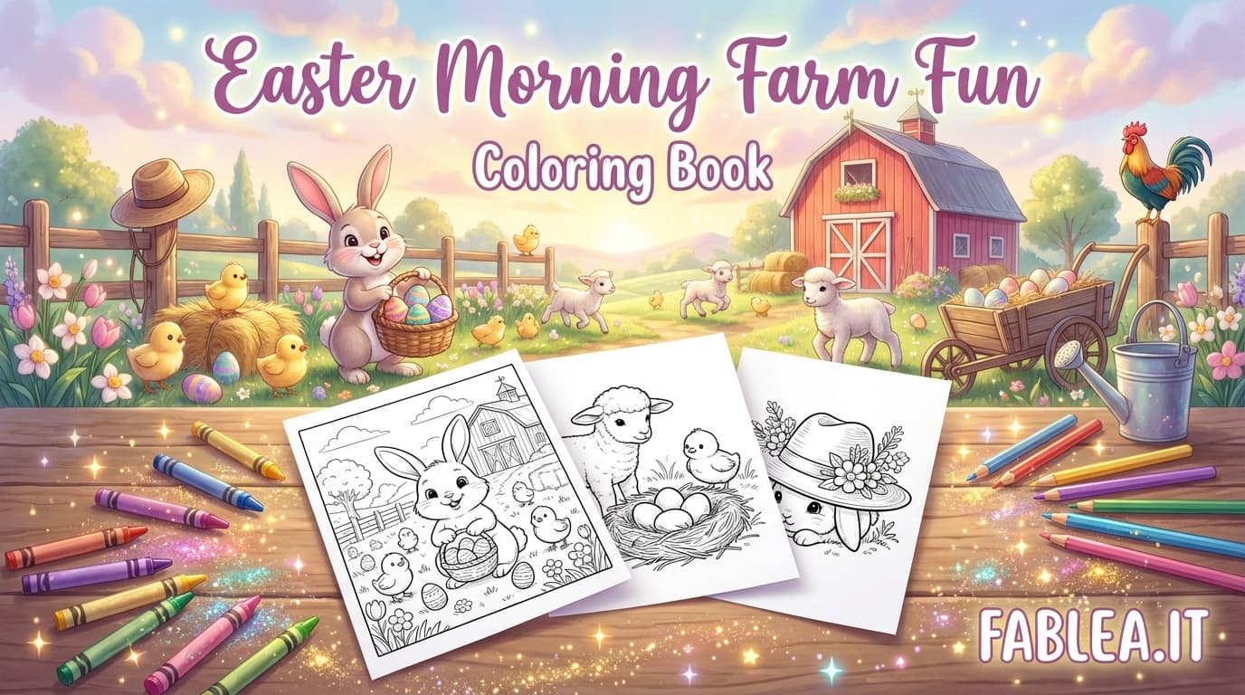 Libro de Colorear: Diversión en la Granja en la Mañana de Pascua