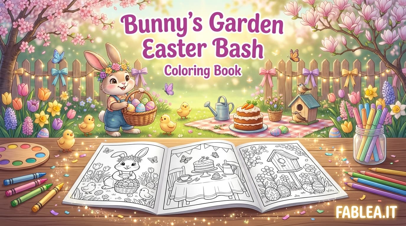 La Fiesta de Pascua en el Jardín del Conejito: Adorable Libro de Colorear para Niños