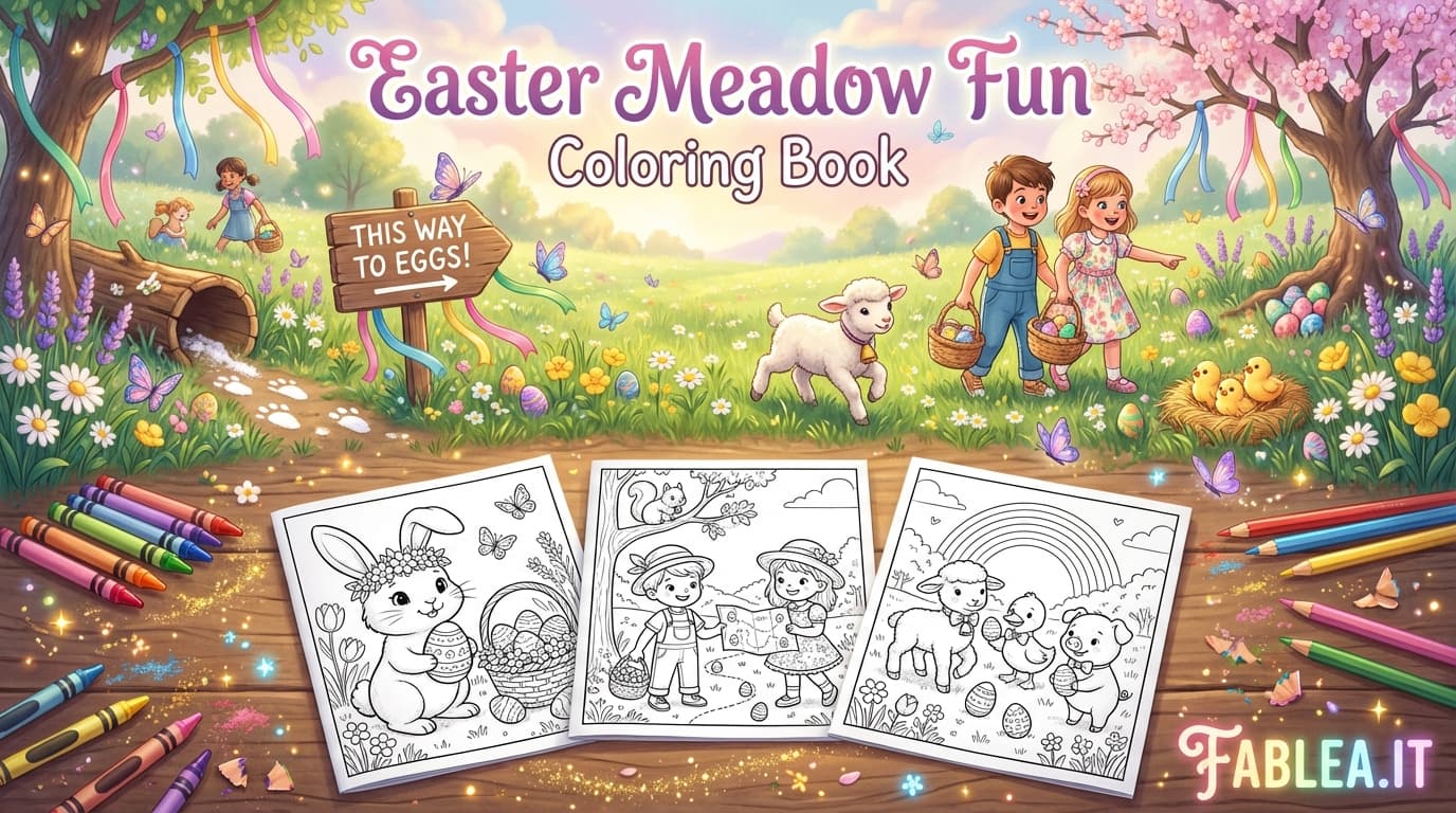 Libro de Colorear Diversión en la Pradera de Pascua para Niños - ¡Adorables Aventuras de Búsqueda de Huevos!