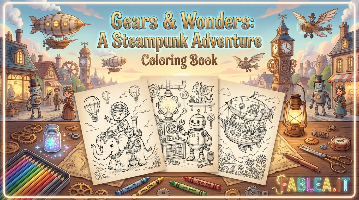 Engranajes y Maravillas: Un Libro de Colorear de Aventuras Steampunk para Niños